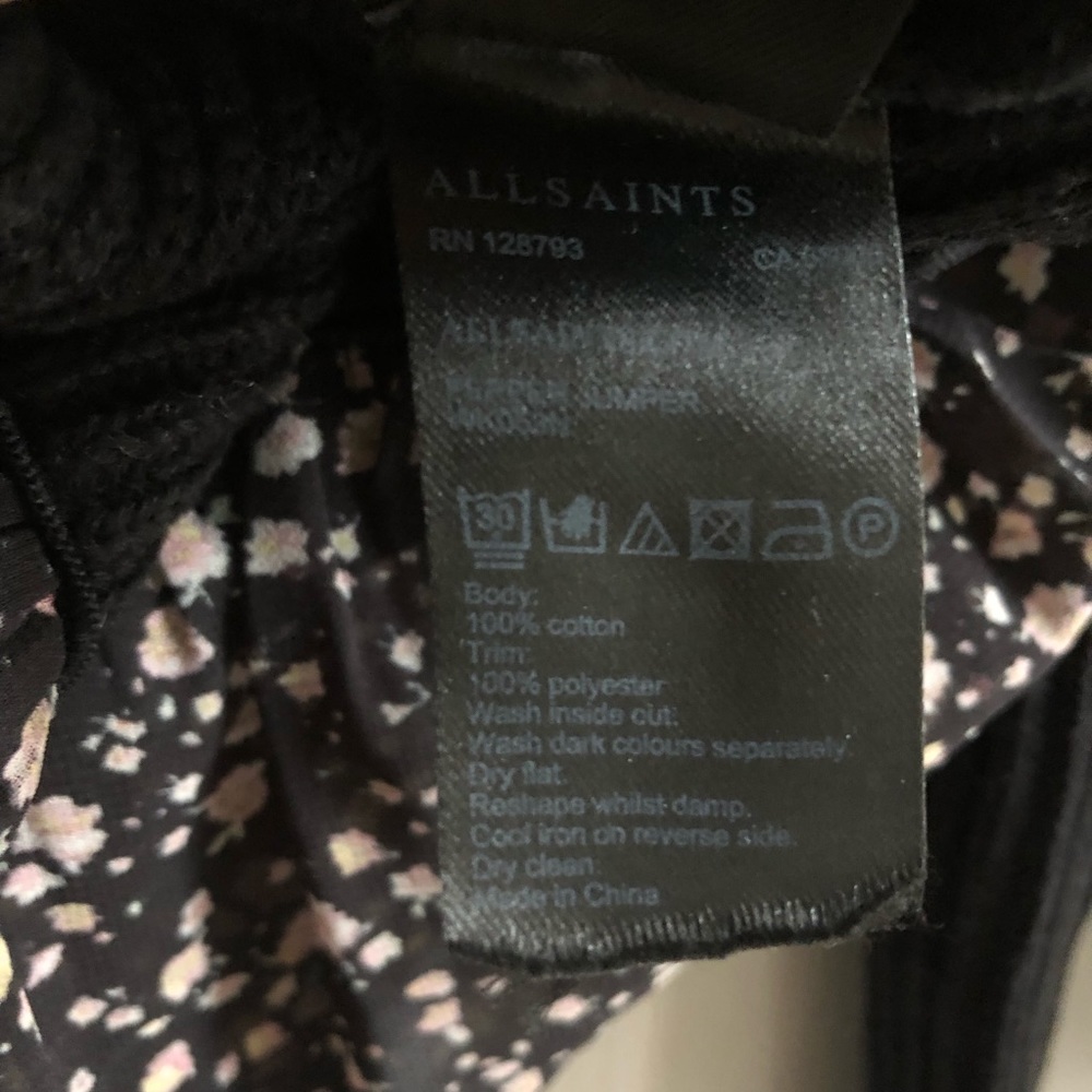 All Saints Ruffle Hem Cold Shoulder Sweater, size S - Picture 10 of 13
